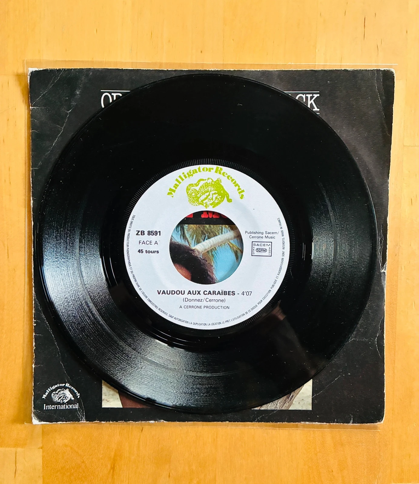 Disco de vinil 45T Cerrone ost Brigade Mondaine: vodu no Caribe. – photo 2